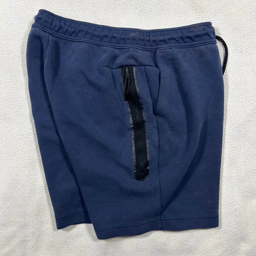 Nike Tech Fleece Shorts Mens Size M Blue CU4503-410 Zipper Pocket